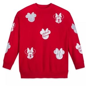 Minnie Mouse Silver Icon Pullover Sweatshirt for Women